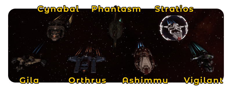 Photos of each pirate faction cruiser